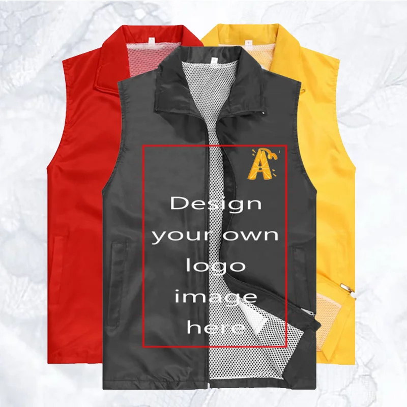 Мужской и женский жилет с напечатанным текстом логотипом на заказ|Майки| |