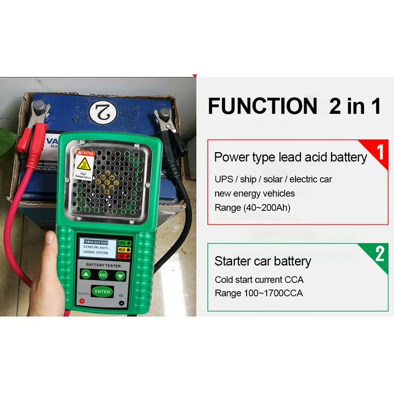 

DUOYI 3 in 1 Car Battery Tester Traction 6V 12V DC Auto Power Load Starting Charge CCA Test Tool Battery Measurement