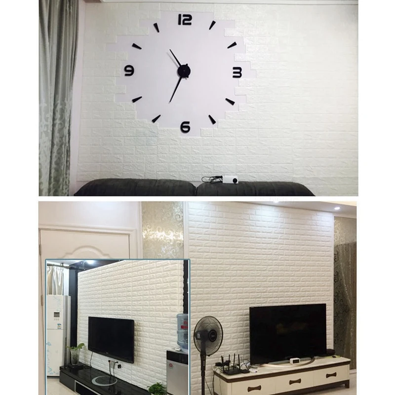 

10 PCS Foam 3D Tile Brick Wall Sticker Self-Adhesive DIY Wallpaper Panels Decor