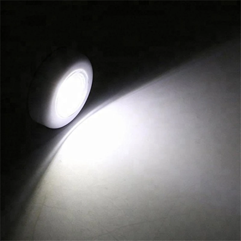 

COB LED Cordless Stick Tap Wardrobe Touch Light Lamp 3W Battery Powered Kitchen Cabinet Closet Push Tap Home Stick On Lamp Blub