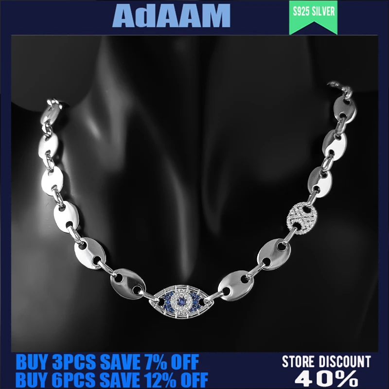 

S925 Sterling Silver New Evil Eye Necklace Female Fashion Classic Devil Eye Sailor Ring Piece Necklace Luxury Jewelry Gift