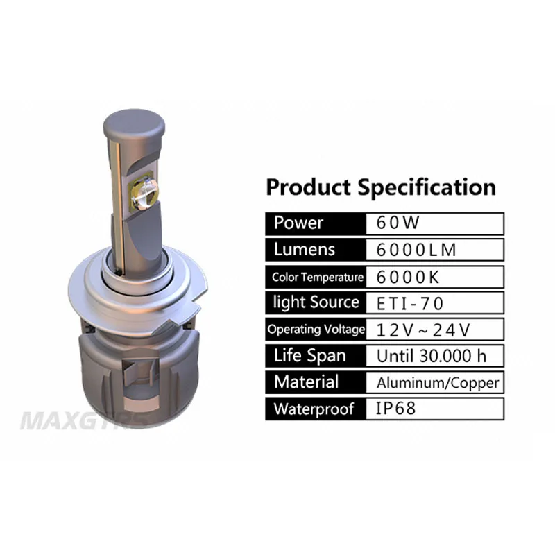 2x H7 H4 LED H8/H11 HB3/9005 HB4/9006 H1 9012 D1 D2 D3 D4 Автомобильные светодиодные фары 120 Вт 12000lm