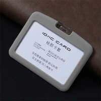 soft rubber tag sleeve corporate staff name badge card sleeve with suspension lanyard cord