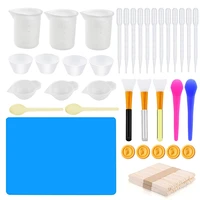 1 set epoxy resin jewelry making tools kits measuring cups stir bar mix cup dispensing stick silicone tools for diy resin crafts