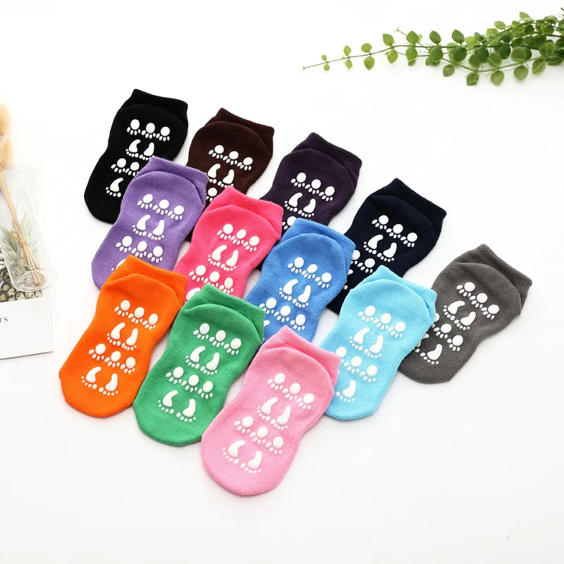 6 pairs pack Home vacation trampoline socks Non-slip floor socks parent-child Indoor rope skipping women yoga socks Foot massage