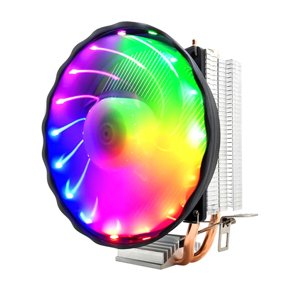 Кулер для процессора SNOWMAN с 2 тепловыми трубками бесшумный кулер ПК RGB-подсветкой