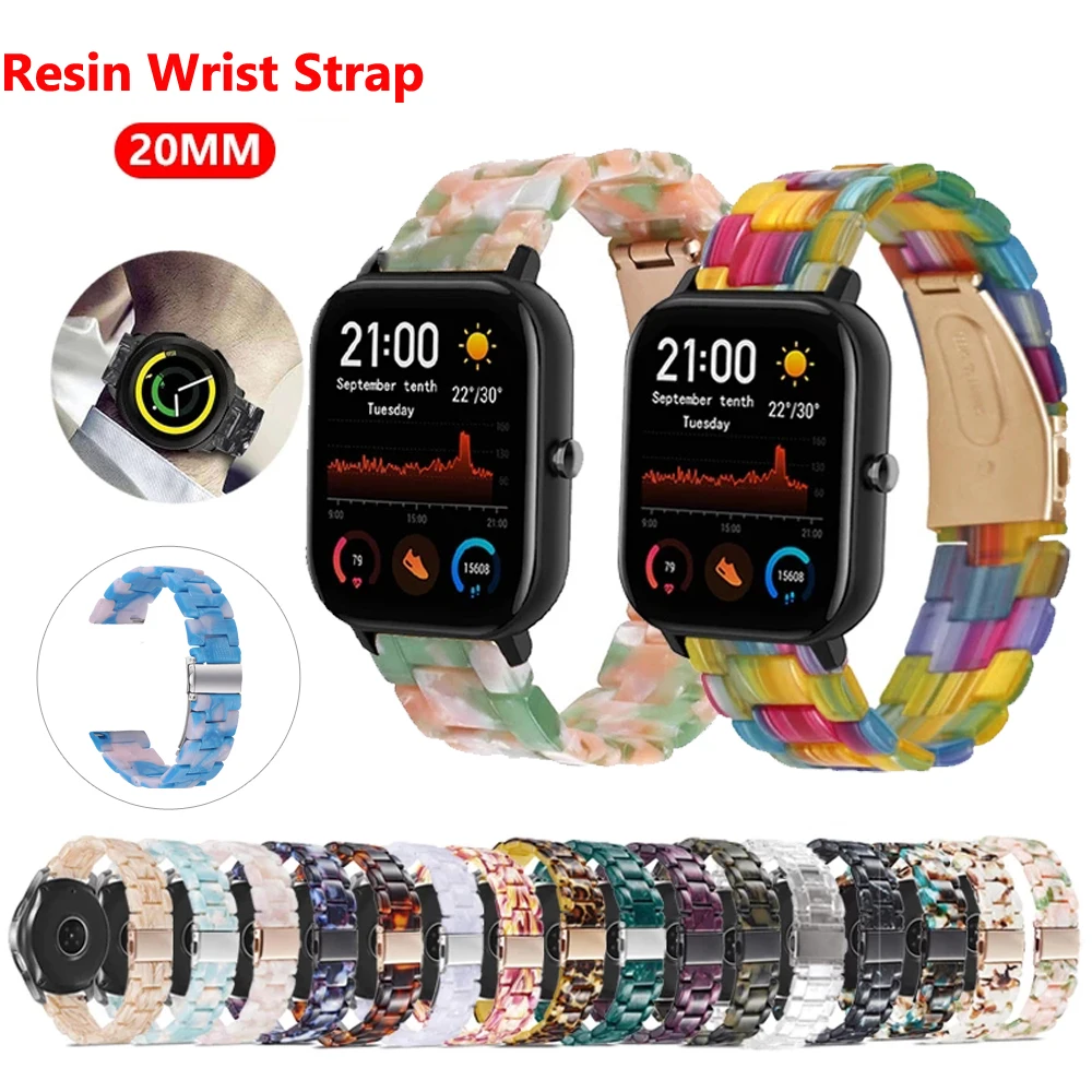 

20mm Resin Watchband For Xiaomi Huami Amazfit GTS 2/2e/GTS2 Mini/GTR 42mm BIP U BIP S Bracelet Wrist Watch Amazfit GTS2 Correa