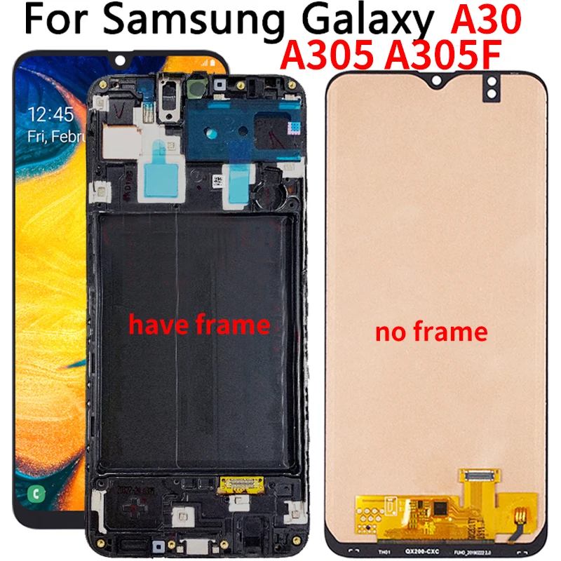 ЖК дисплей с дигитайзером для SAMSUNG Galaxy A30 A305 A305F сенсорная панель в сборе A305DS экран