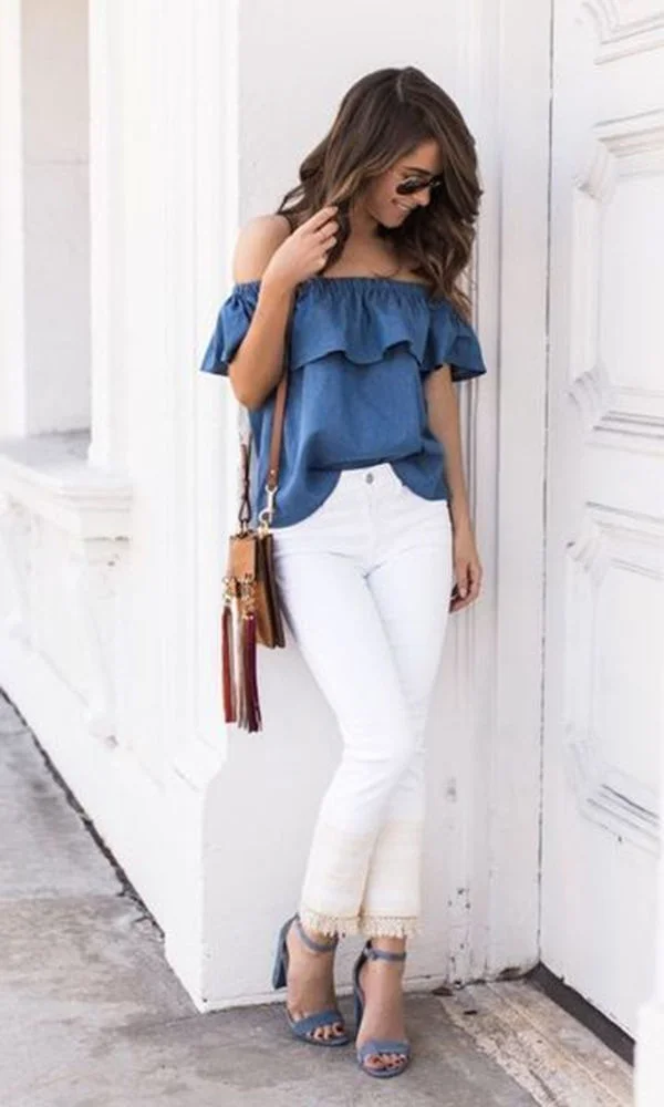 Стильная новая одежда с оборками на рукавах женские летние классические