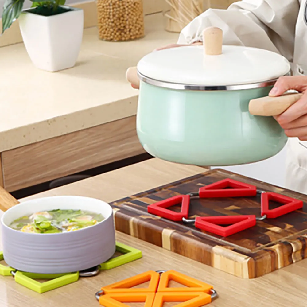 

Современный силиконовый утолщенный теплоизоляционный коврик, Настольный коврик из нержавеющей стали, домашняя кухонная тарелка, складной ...