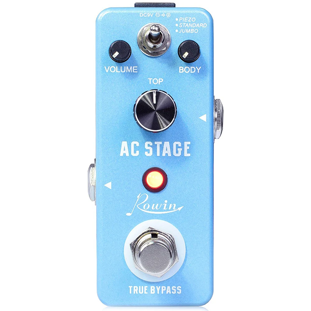 ROWIN Guitar Effects Classical AC Stage Acoustic Effects Pedal Guitar True Bypass Design Acoustic Guitar Simulation Effects