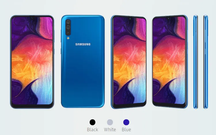 Глобальный мобильный телефон samsung Galaxy A50 6 ГБ 128 ГБ A505GN-DS 6," Exynos 9610 Восьмиядерный Android 9,0 с двумя sim-картами