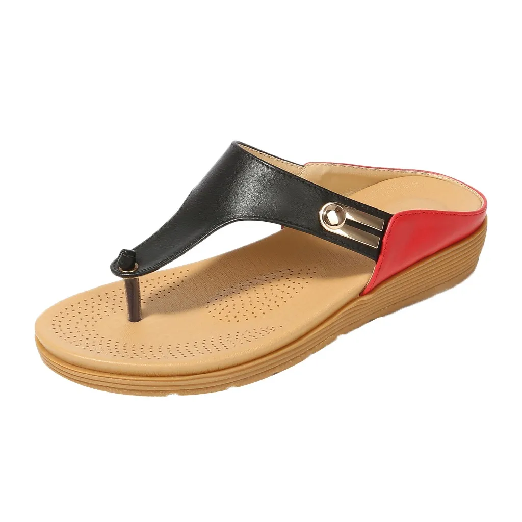 Женские шлепанцы в богемном этническом стиле Летняя женская обувь Пляжные