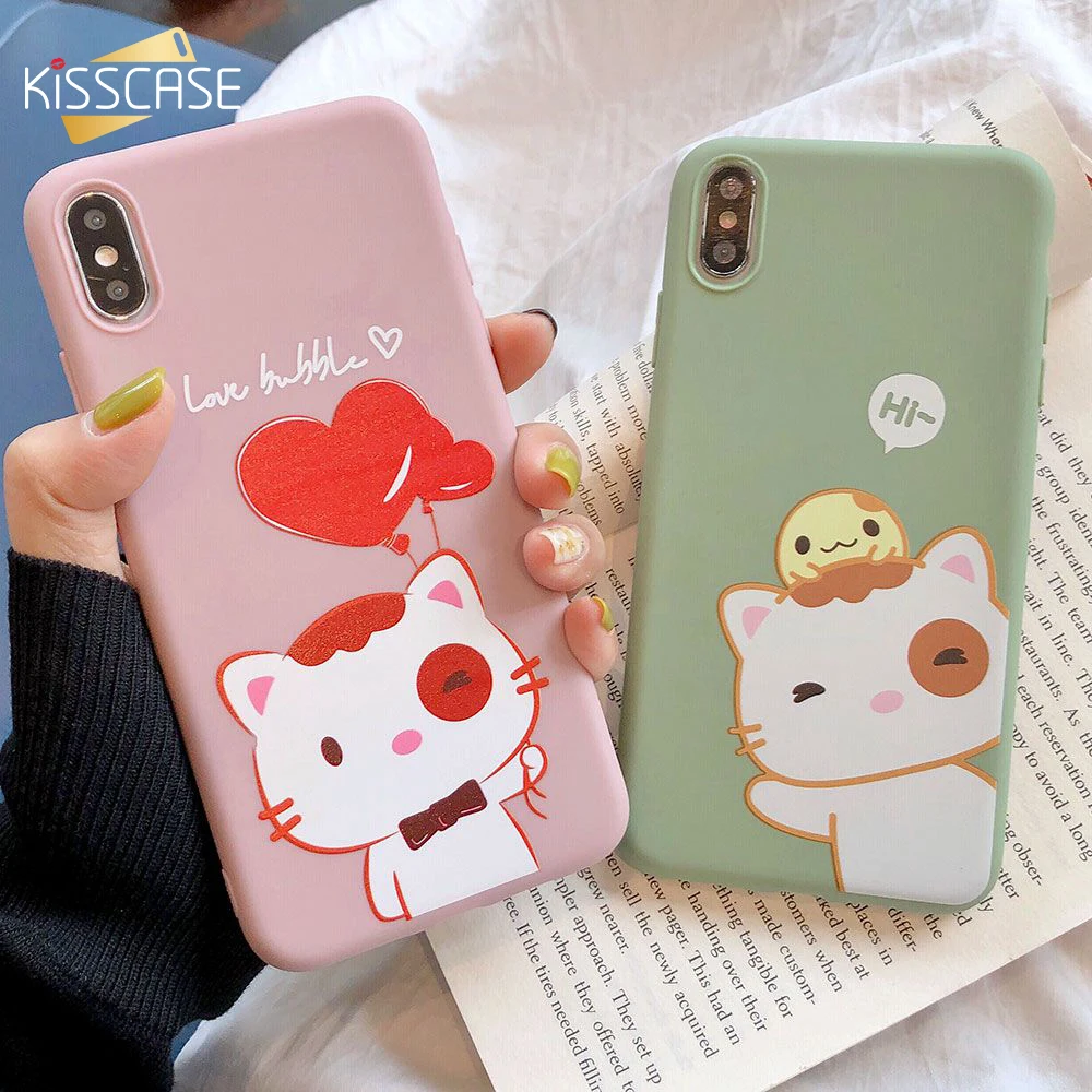 KISSCASE чехол с милым котом для iPhone XS MAX XR 7 8X10 6 Plus 6s Мягкий из ТПУ Funda 8 Coque |