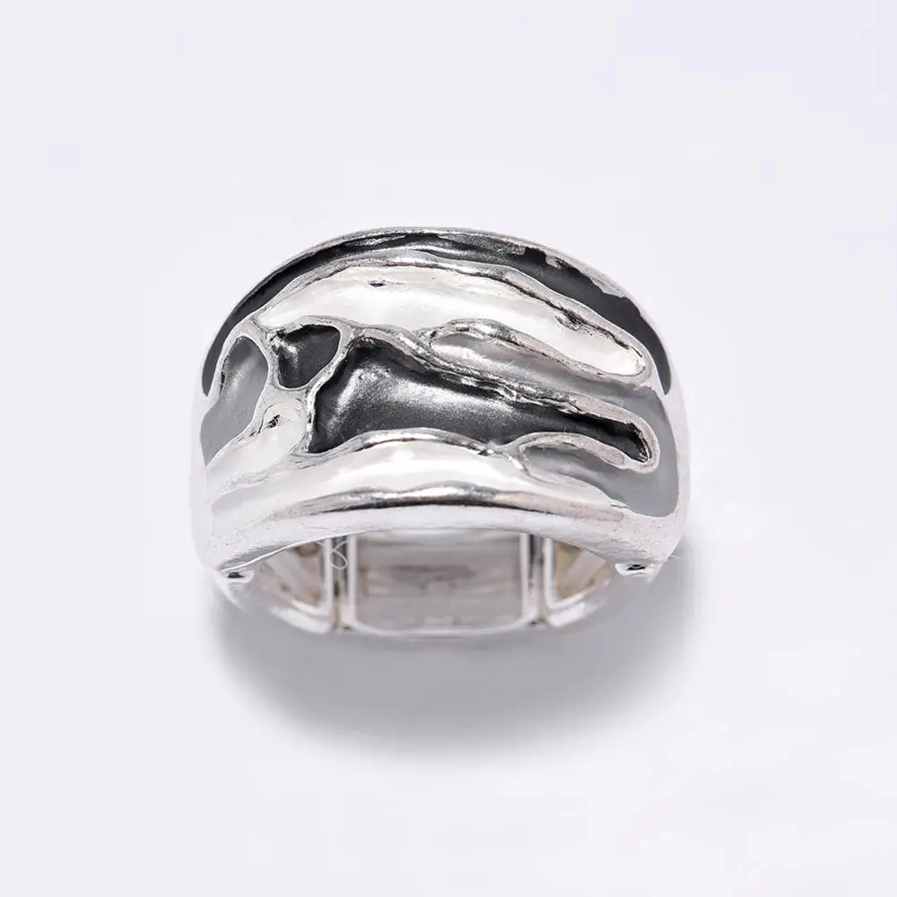 2020 модные эмалированные регулируемые эластичные кольца серебристые пляжные для