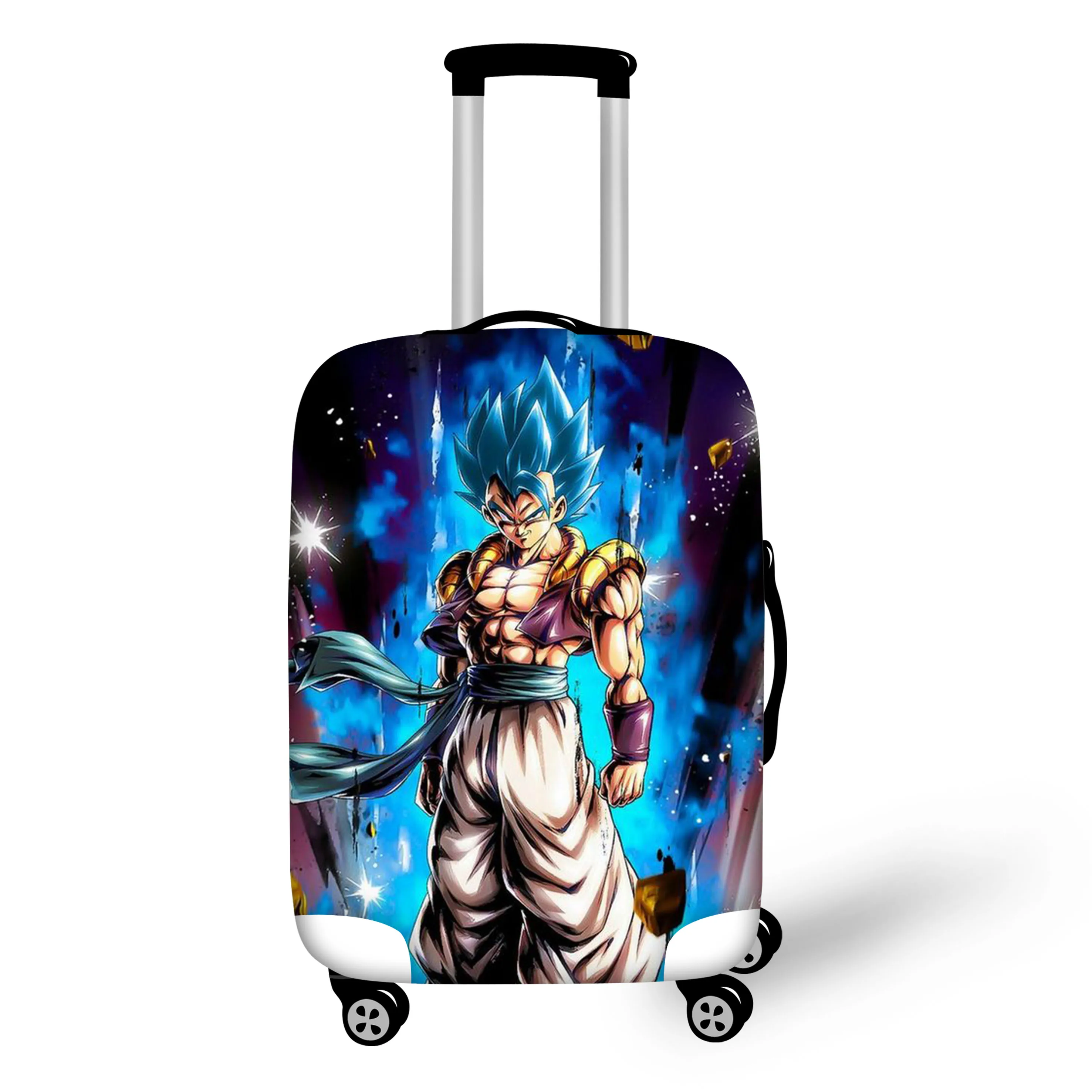 Защитный чехол ELVISWORDS Son Goku Dragon Ball с принтами для багажа, набор с биркой, аксессуары для путешествий, пылезащитный эластичный чехол для чемодана - Цвет: QC004