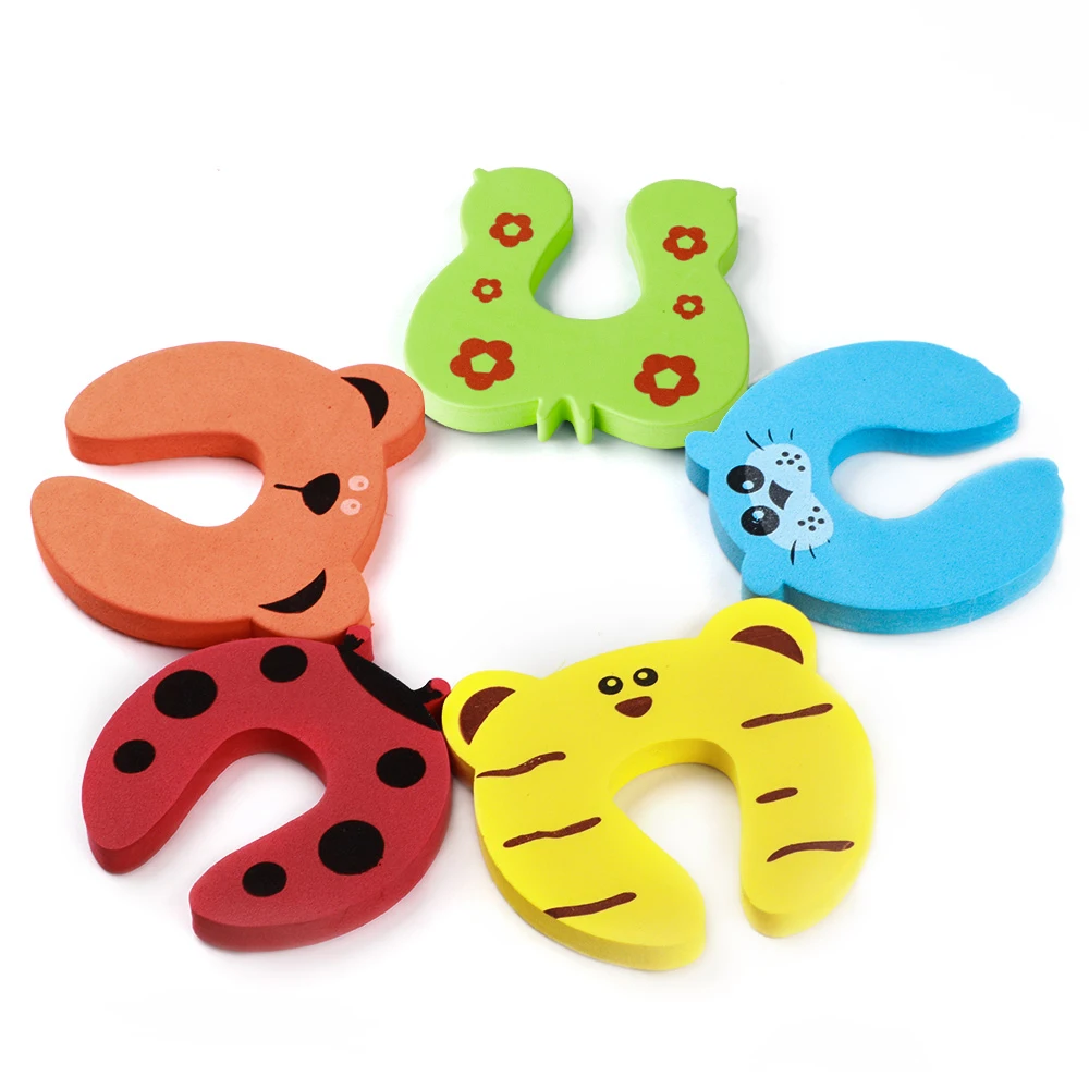 

5Pcs/Lot Protection Baby Safety Cute Animal Security Door Stopper Card Lock Baby Newborn Care Child Finger Protector
