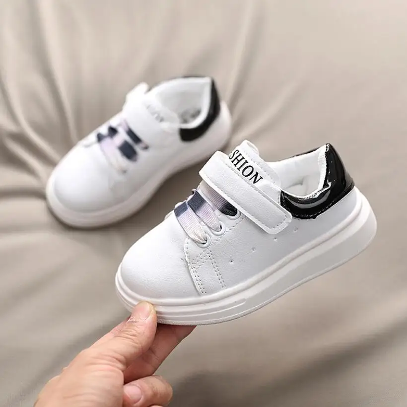 

Spring Kids Girls Boys Sport Shoes Antislip Soft Bottom 2021 Children Baby Sneakers Casual Kids Flat Sneakers White Canvas Shoes