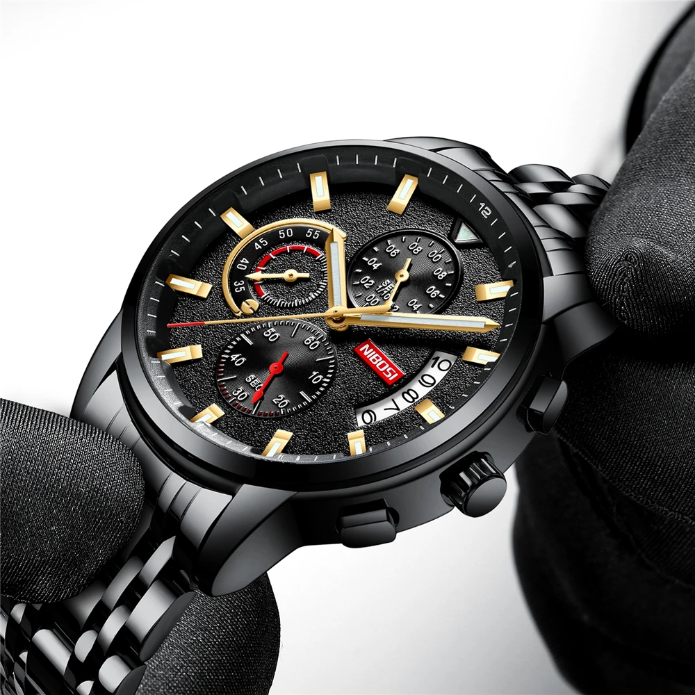 часы мужские Лучшие брендовые роскошные деловые NIBOSI Relogio Masculino водонепроницаемые