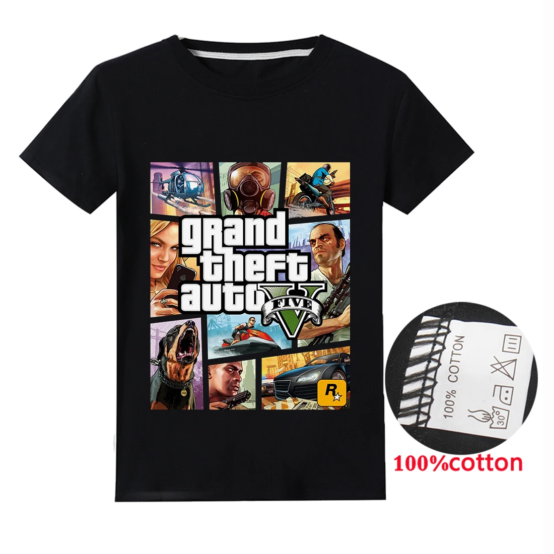 Новинка 2020 детская одежда Gta 5 качественная хлопковая футболка с коротким рукавом