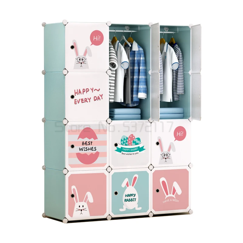 

Мультяшный гардероб, детский пластиковый шкаф для хранения малыша, простой современный экономичный шкаф для хранения