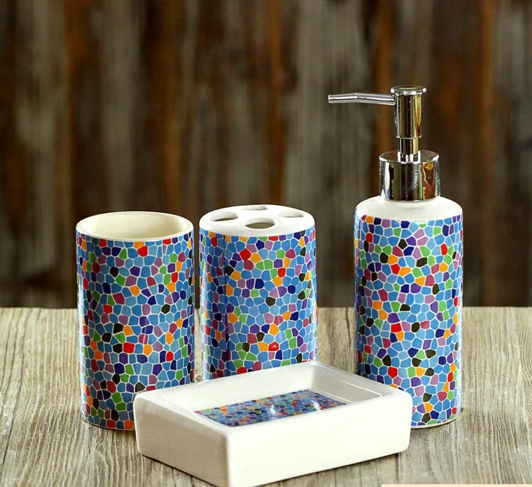 Набор для ванной комнаты 4 шт./компл. диспенсер мыла с имитацией камня/держатель