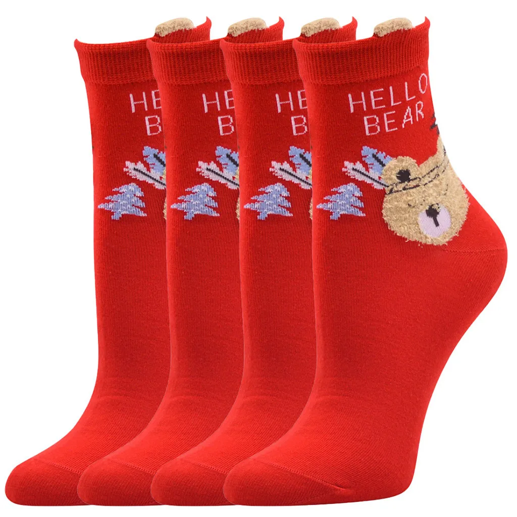 Повседневные деловые носки для работы 3D рождественские принт лося Санта-Клауса