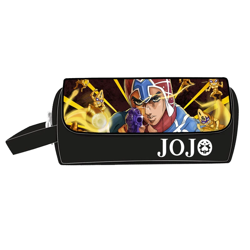 1 JoJo невероятное приключение GIOGIO большой размер, для карандашей сумка для хранения школьных канцелярских аниме органайзер для косметики нейлон макияж мешок монетки - Цвет: 1
