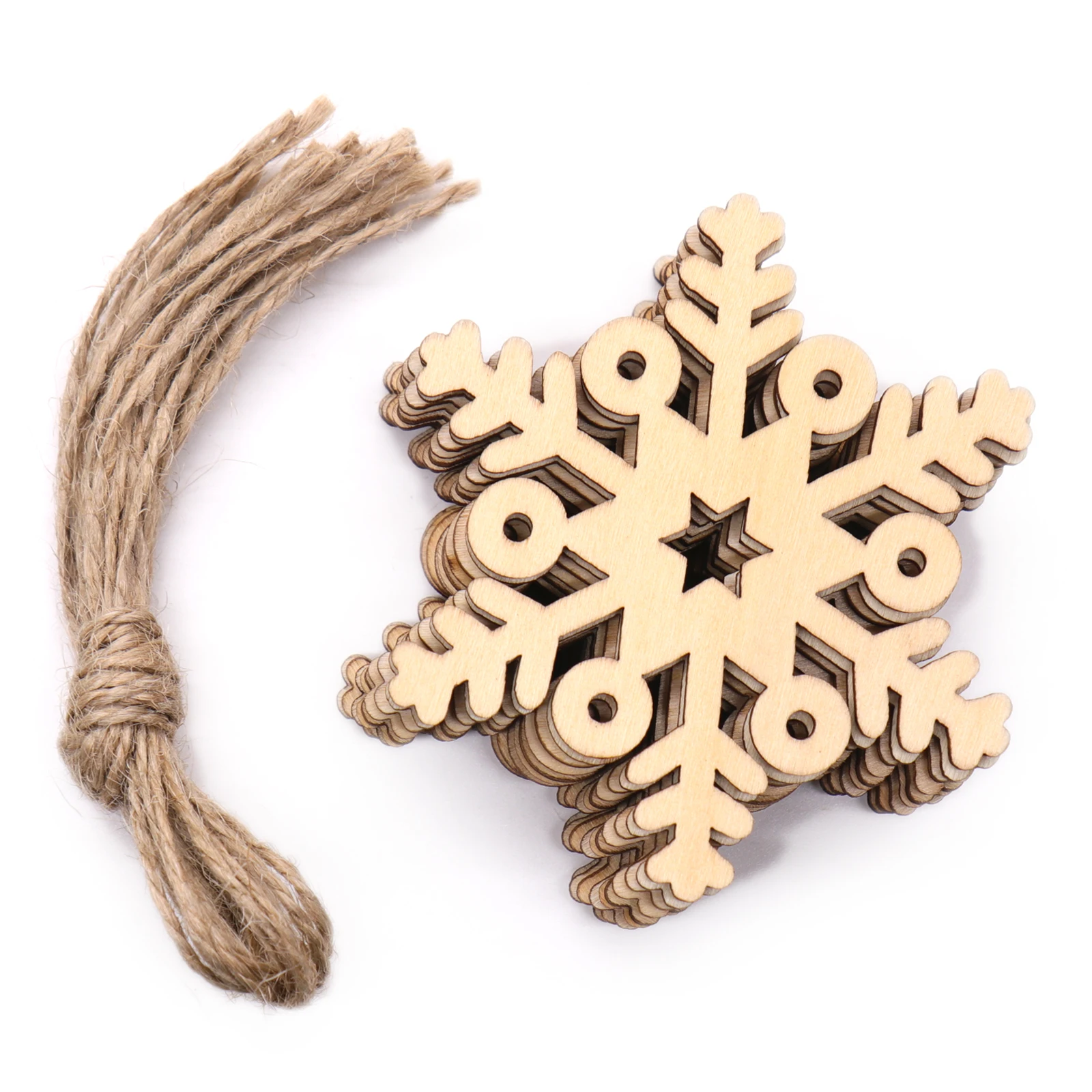 10 шт. DIY рождественские снежинки олень и Дерево Деревянные Подвески