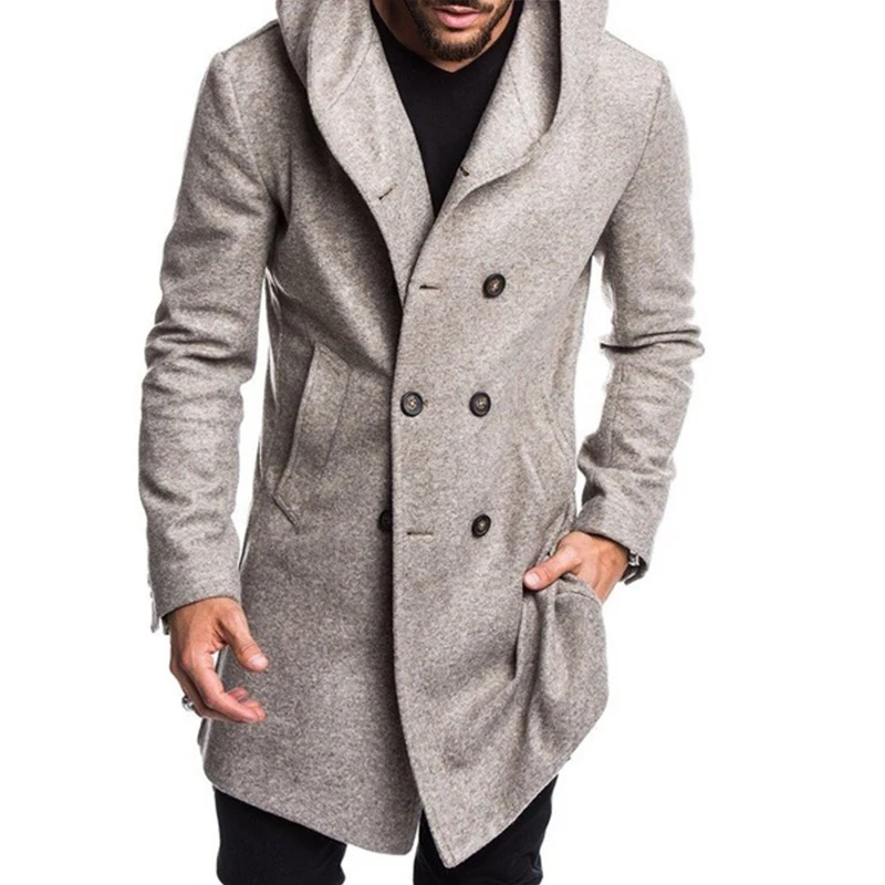Осень-зима 2020 мужское длинное пальто модные шерстяные из бутика брендовая