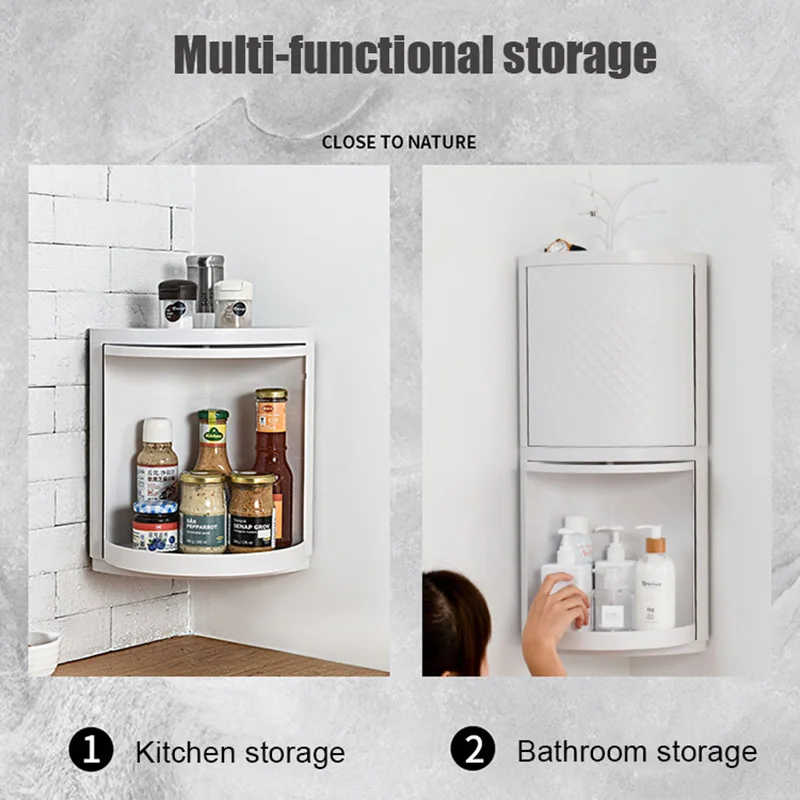 

ONEUP New 360 Rotating Bathroom Kitchen Storage Rack Organizer Shower Shelf Kitchen Tray Holder Bathroom Accessories Sets