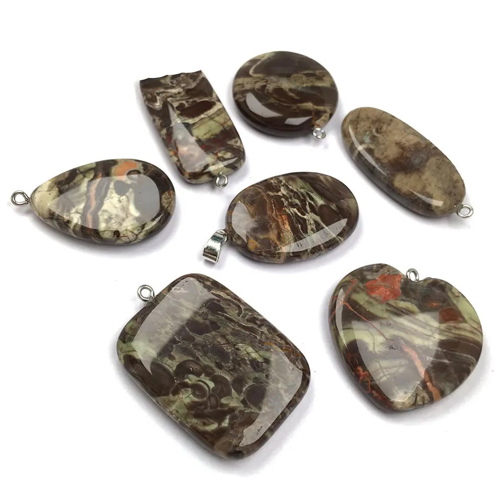 

Drop-shaped Natural Stone Multi Style Grey Agates Pendant DIY Jewelry Bulk Semi Precious Stone Natural Stone Charms Size 20x35mm