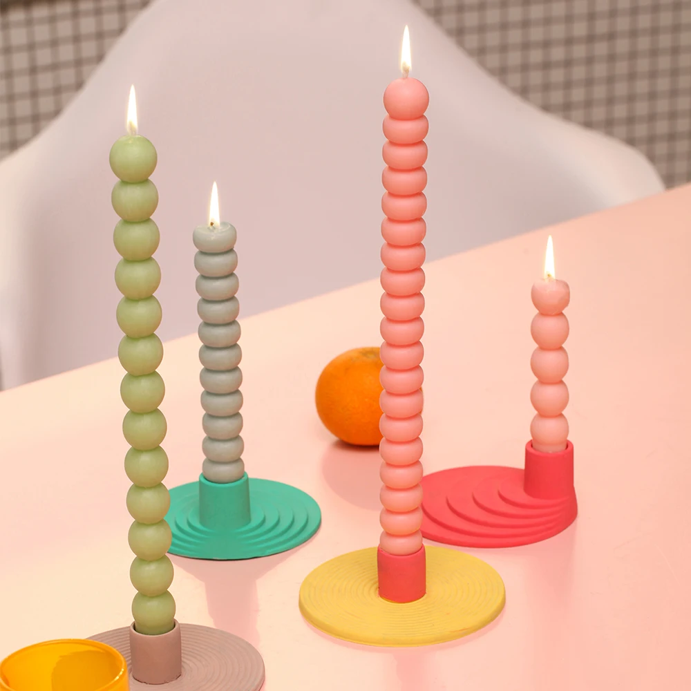 Nicole Twisted-Molde de velas largas en espiral, cilindro de silicona hecho a mano, cera de aromaterapia, molde para decoraci&oacute;n navide&ntilde;a-2