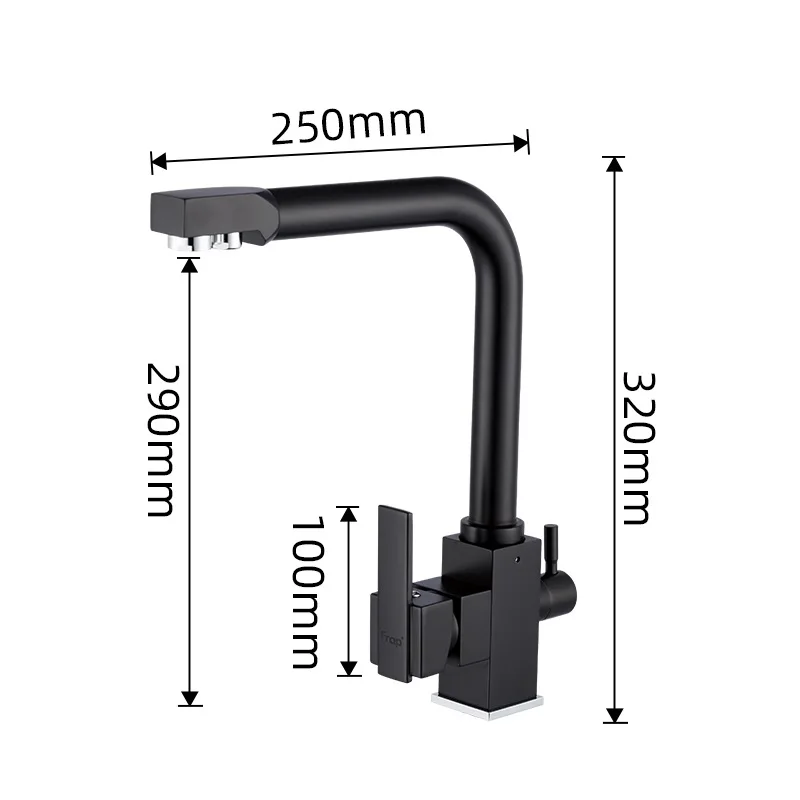 Filter Kitchen Faucet Drinking Water Single Hole Black Hot and cold Pure Sinks Deck Mounted Mixer Tap |