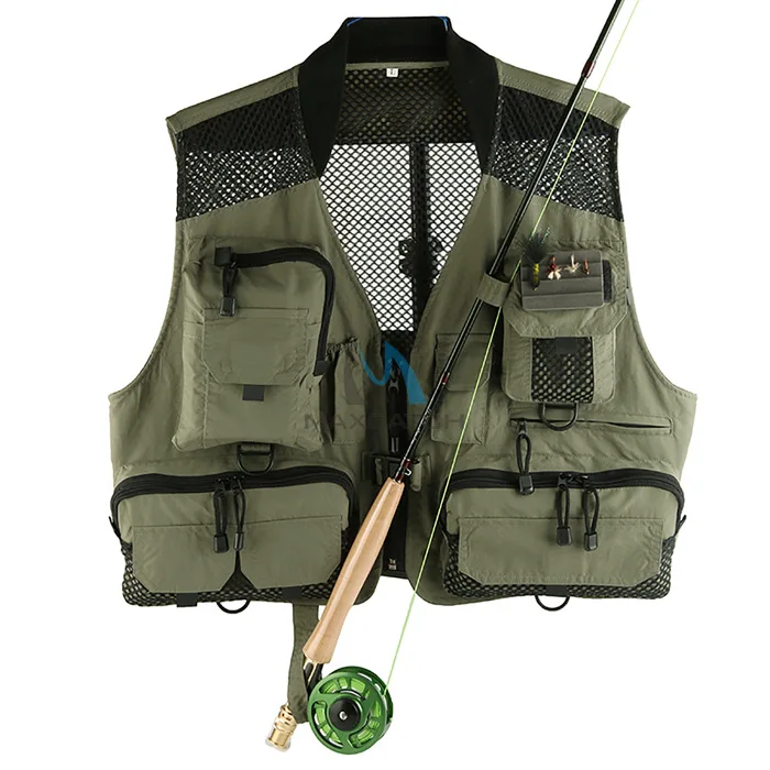 

New Multi-Pocket Fishing Clothes with Mesh Fly Vest Light Breathable Fly-Fishing Fishing Gear Outdoor Clothing