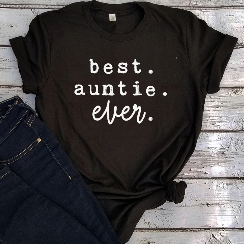 

T-Shirts Womens Best Auntie Ever Shirt Cute for Sister Graphic Tees Women Aesthetic Tops Funny Tee 2021 Plus Fashion L