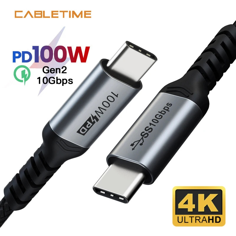 USB кабель CABLETIME PD100W 10 Гбит/с 4K 60 Гц|Кабели передачи данных| |