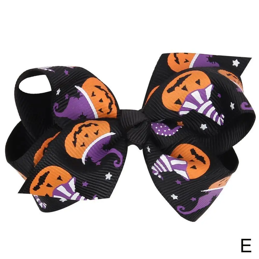 1Pcs/Lot Boutique Halloween Hair Bow With Clips For Kids Pumpkin Accessories | Детская одежда и обувь