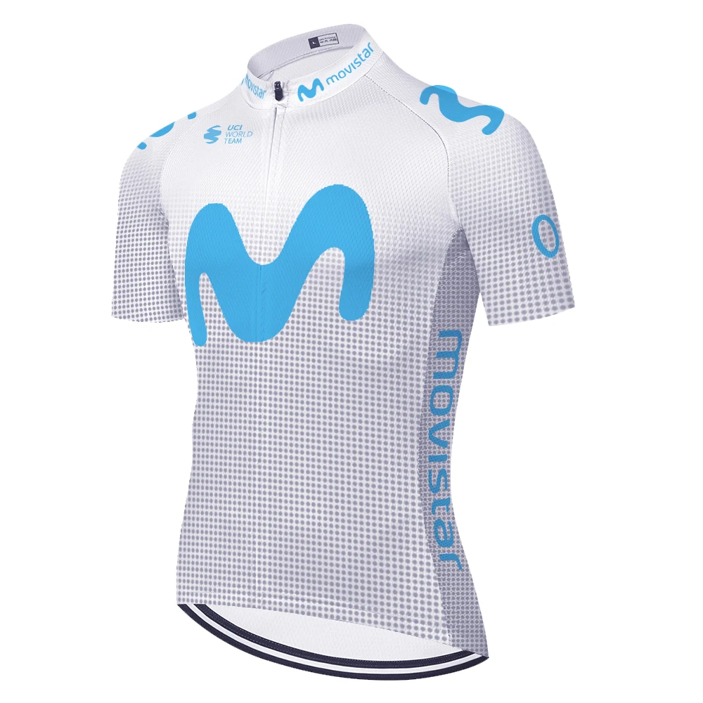 Черная футболка movistar с коротким рукавом для езды на велосипеде мужская летняя