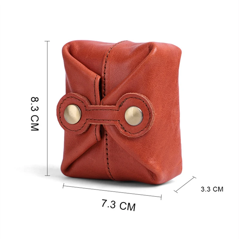 

New Women's Coin Purse Vintage Genuine Leather Hasp Wallet High Capacity Portable Earphone Data Line Key Storage Bag Money Pouch