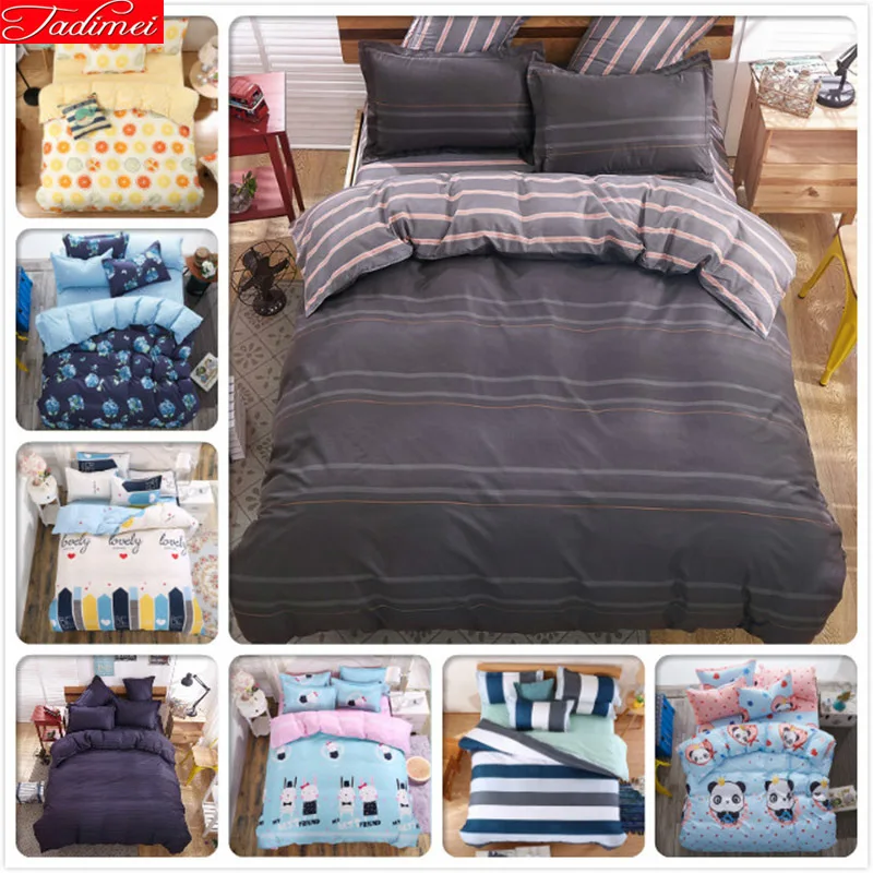 Плед в полоску белый синий 4 шт. Комплект постельного белья 1 8 м 2 0 полный Король