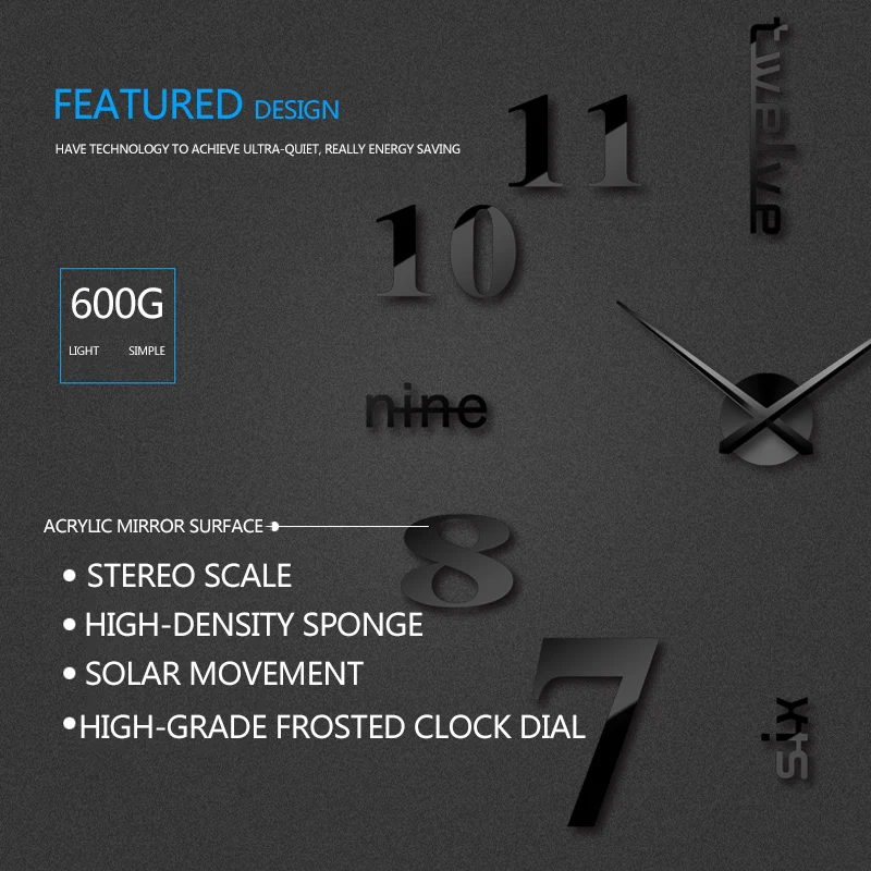 

Affordable 3D DIY Wall Clock Mirror Effect Home Decoration Wall Stickers Brief Style Still Life Quartz Living Room Wall Clock