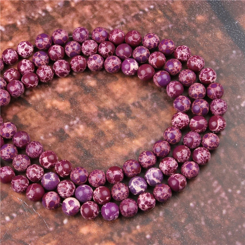 

Fashion Purple Emperor Round Beads Loose Jewelry Stone 4/6/8/10 / 12mm Suitable For Making Jewelry DIY Bracelet Necklace