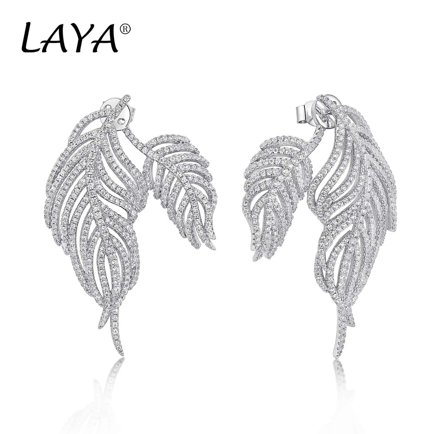 

925 Sterling Silver Fashion New Style High Quality Zircon Tree Leaf Drop Earrings for Women's Wedding Luxury Jewelry Gift