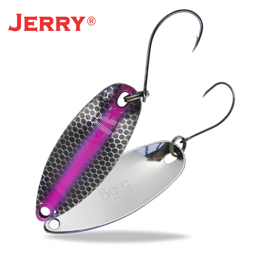 Jerry Sagittarius 2g 3.5g 5.5g Brass Fishing Blade Ultralight Glossy UV Color Metal Lure Micro Casting Trout Bass Spoon