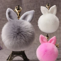 imitation fox rabbit ear fur ball pendant rabbit ear fur ball keychain pendant bag oranment car backpack pendant friends gifts