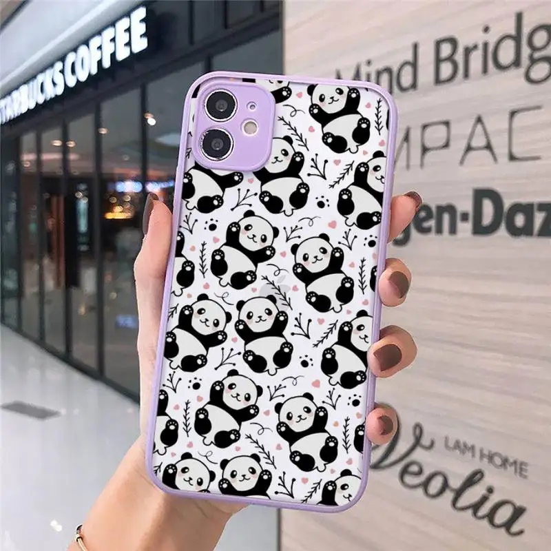 

cartoon china panda Cute Animal Phone Cases matte transparent For iphone 7 8 11 12 plus mini x xs xr pro max cover