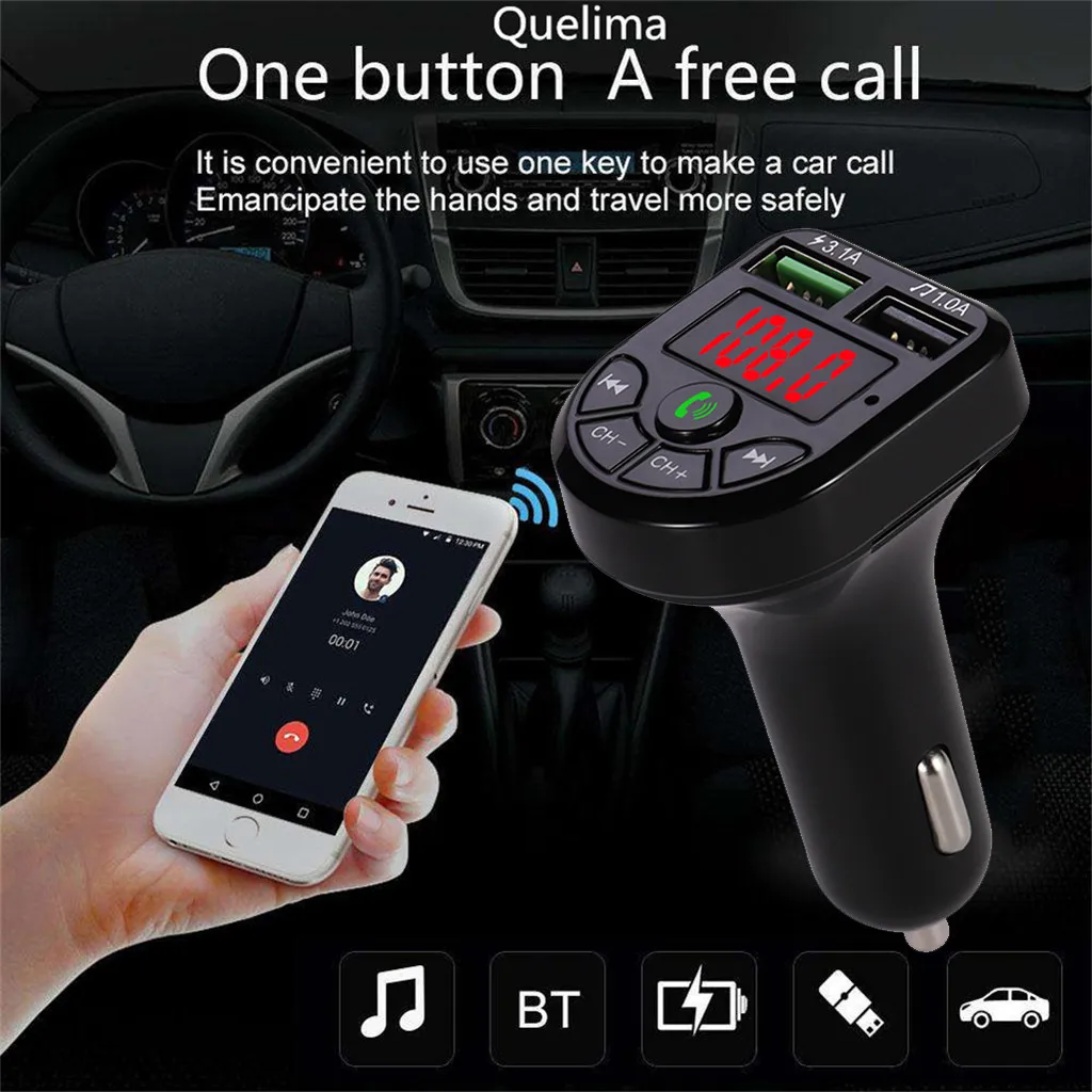 45 # Беспроводной автомобильный fm-передатчик Blueteeth комплект Hands-free вызов mp3-плеер