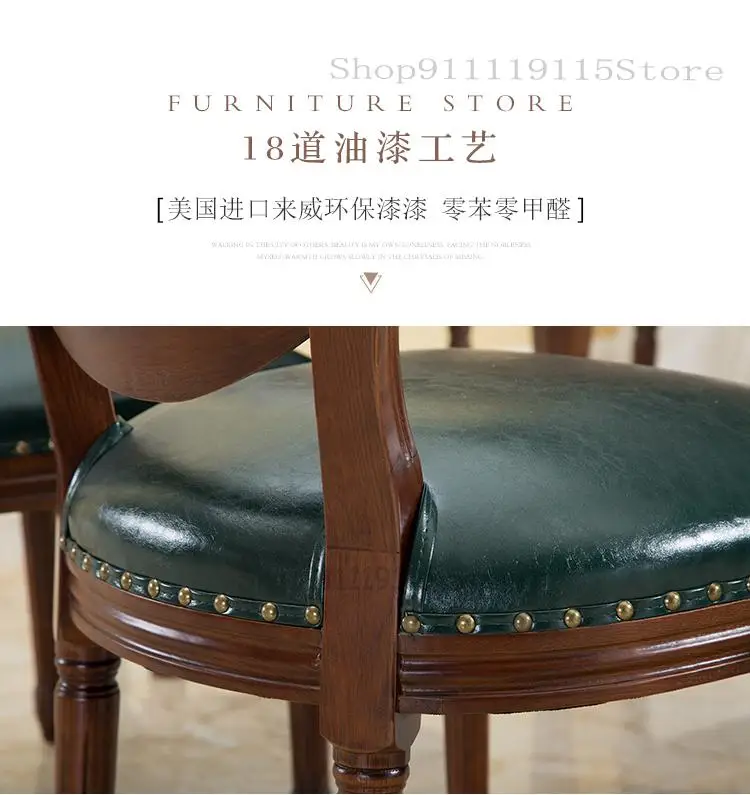 Американский обеденный стул античный твердый дуб домашнее кресло в