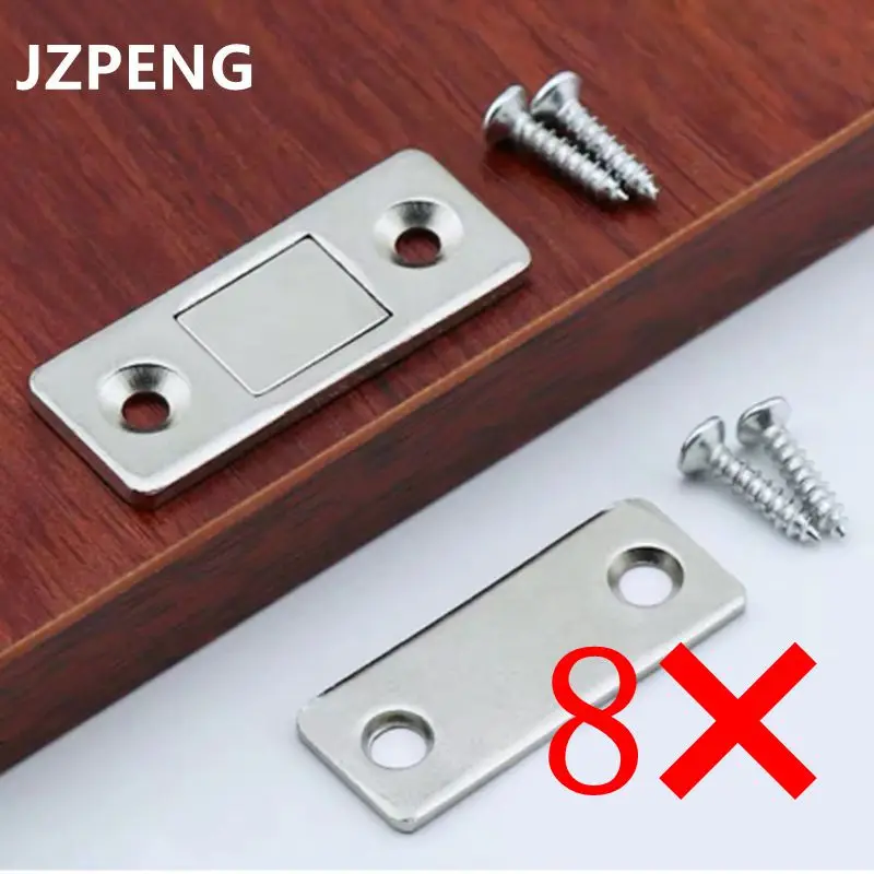 Магнитный дверной замок JZPENG ультратонкая защелка для шкафа 16 шт./8